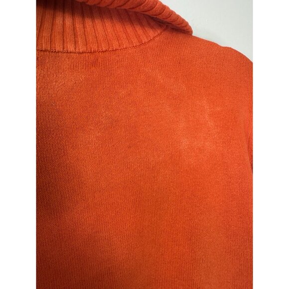 Lauren RL Womens 2X Orange Sweater Funnel Neck Button Cozy Autumn Classic Preppy - Picture 6 of 13